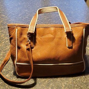 Fossil leather handbag